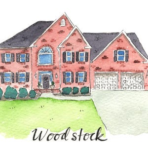 Custom Watercolor: House landscape size 5x7 image 6