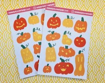Glossy Jack-o-lanterns - Colorful Halloween stickers