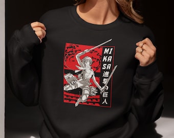 AOT Inspired Anime Shirt 進撃の巨人 | Mikasa Eren Levi Graphic Tee | Attack Manga Shirt | Anime Sweatshirt Gift for Fans