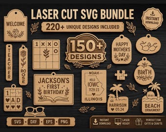 Laser Cut SVG Bundle: 150+ Designs for Cricut & Glowforge (Digital Download)