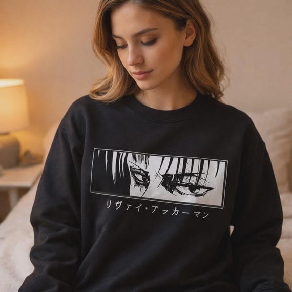 Levi Ackerman Hoodie Attack on Titan Shirt: Japanese Manga Sweatshirt, Shingeki no Kyojin Survey Corps Cosplay Gift, Otaku Streetwear
