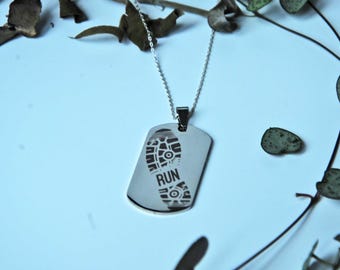 Run! Dog Tag Necklace – For the Passionate Runner By R'Laith