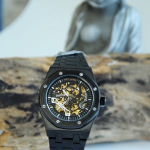 Black Skeleton R&#39;Laith Automatic Watch – A Masterpiece of Mechanical Artistry By R&#39;Laith