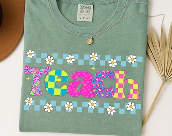 Retro Teacher PNG: Floral Coquette Design (Digital Download, PDF Included)
