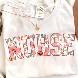 Floral NURSE PNG, Retro Boho Nurse Shirt Design, Sublimation Graphic for Nurse Appreciation Gifts, Nurse shirt, Nurse png, Gift for Nusre
