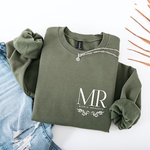 Custom Embroidered  Monogram Sweatshirt, Valentines Gift Gor Her, Custom Monogrammed Sweatshirt, Monogram Sweatshirt, Personalized Monogram