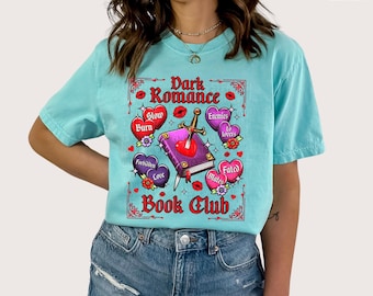 Dark Romance Book Club | Oeko Certified DTF Transfer | Gothic Book Lover Aesthetic | High-Quality Print | Ready-to-Press | Soft & Vibrant