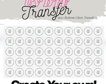 Custom Logo UV DTF Cup Bottom Decals - 50 Pack Waterproof Stickers