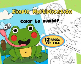 Multiplication times table 1-12, Color By Number Worksheet (Instant Download)