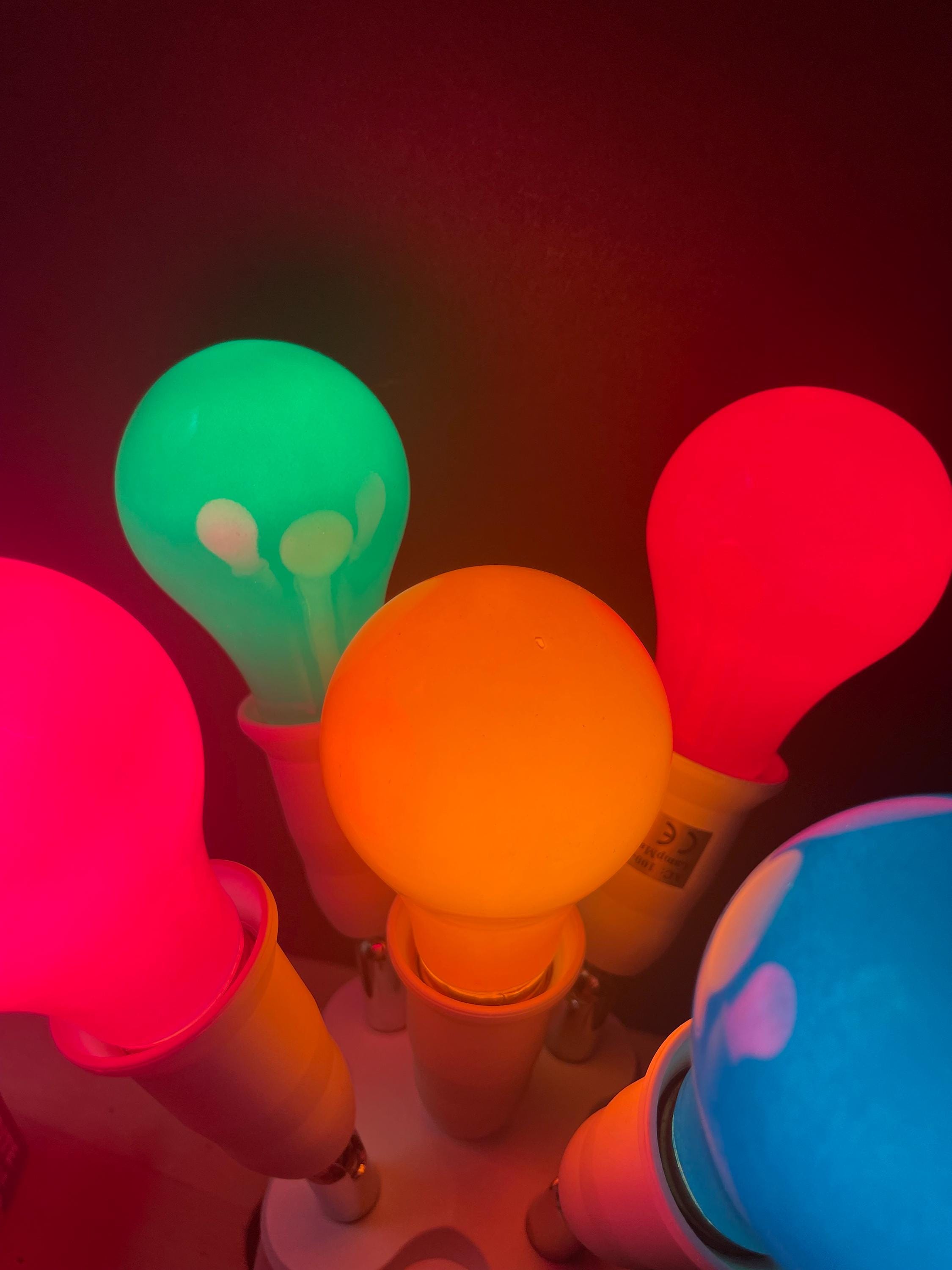 Specialty Ceramic Colors Light Bulb, Standard Base A19 Bulb. Multi