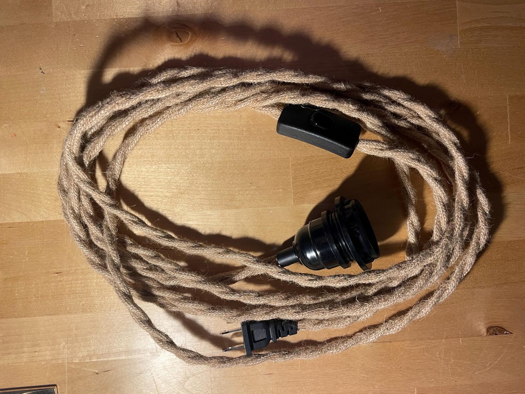 Eglo Rope Handmade Farmhouse Rope Pendant Light: 15 Foot Rustic Boho Bulb Cord - Etsy