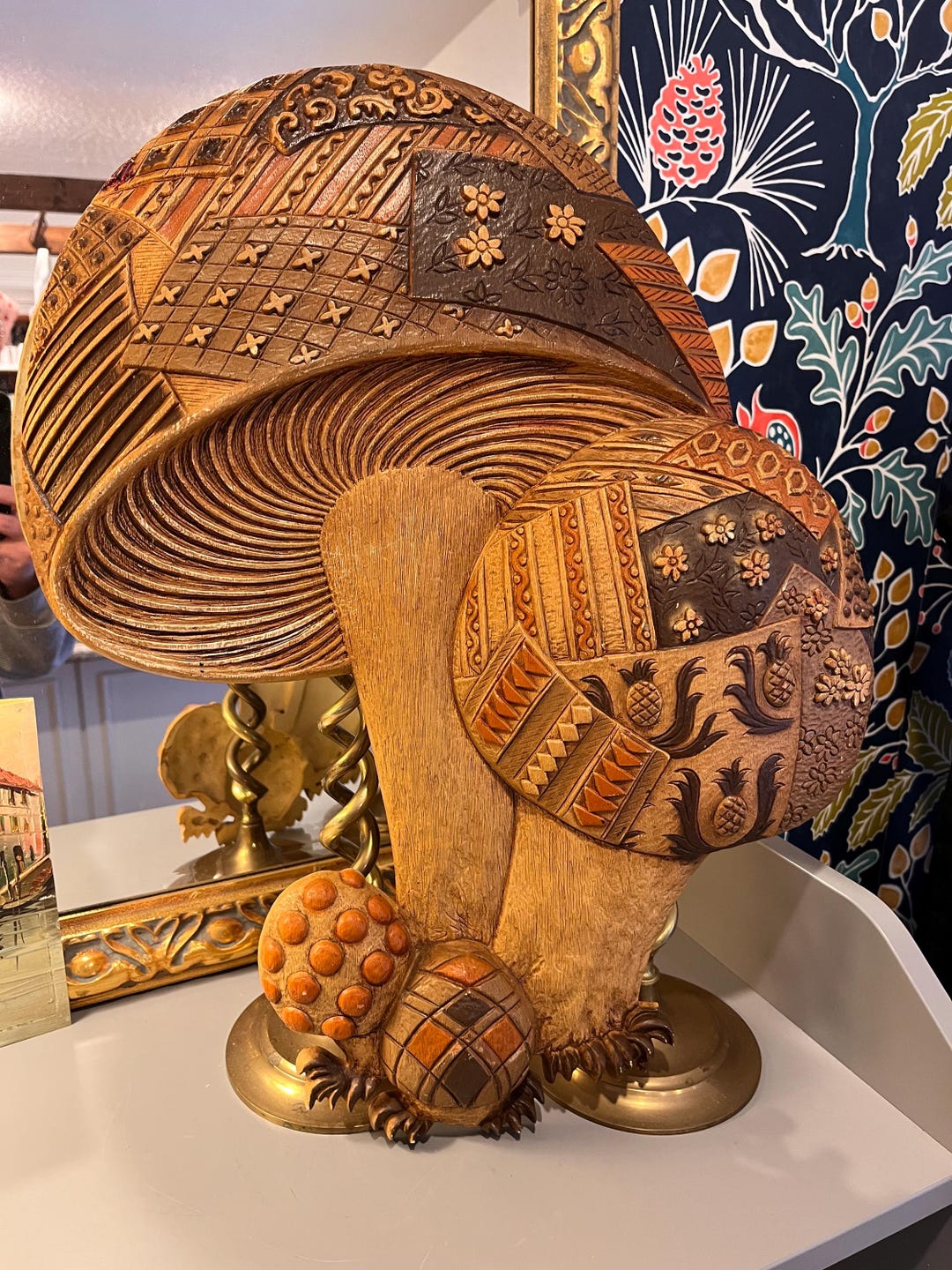 Vintage Mushroom Wall Decor 1970s Mushroom Moody Mushrooms Etsy