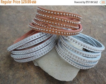 SALE 40% OFF Justhipstuff Studded  Leather Wrap Bracelet