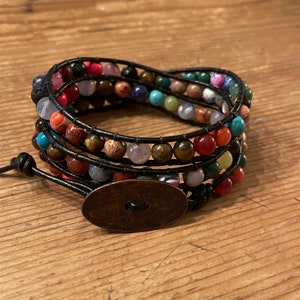 40% OFF Justhipstuff Leather Beaded Bracelet image 1