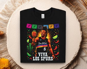 CASTLE NEW chicken on a stick fiesta Spurs T-Shirt, Retro Fiesta Basketball Tee