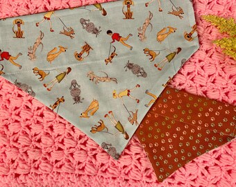 Reversible Dog Scarf, Over The Collar Cotton Pet Bandana, Custom Accessories