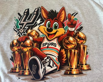 Coyote Spurs Championship Cotton T-Shirt, Retro Fiesta Graphic Tee