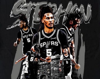 STEPHON CASTLE Spurs T-Shirt, Basketball Spurs playoff shirt, San Antonio spurs tee