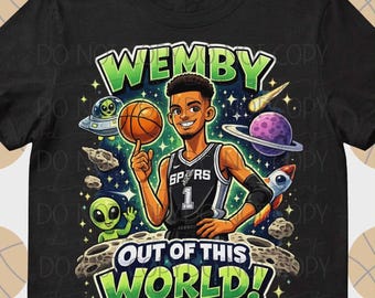 Wemby Spurs T-Shirt, Retro Fiesta Basketball Tee