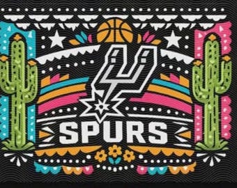 Fiesta Spurs T-Shirt, Retro Basketball Fan Tee, 100% Cotton Print
