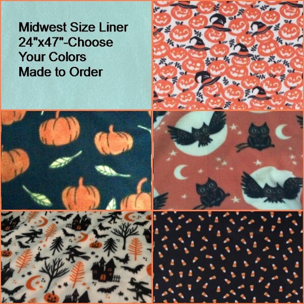 Halloween Fall Prints, Guinea Pig Liners, Midwest size 24x47 in, Uhaul Batting, Made to Order