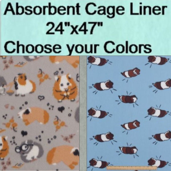 Guinea Pig Print Midwest Cage Liner Pad, 24x47, Absorbent, Made to Order