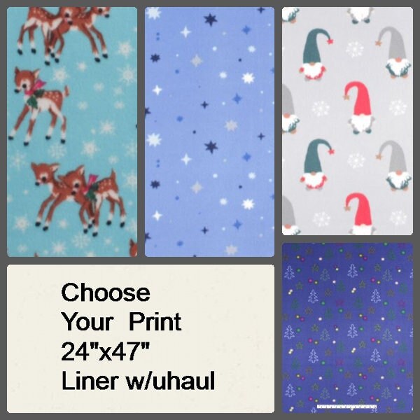 Christmas Print Cage Liners, Guinea Pig Liners, Midwest size 24x47 in, Uhaul Batting, Made to Order