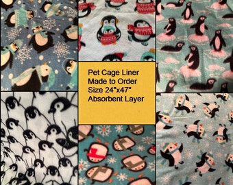 Penguin Prints, Guinea Pig Liners, Midwest size 24x47 in, Uhaul Batting, Made to Order