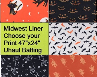 Halloween Fall Prints 2, Guinea Pig Liners, Midwest size 24x47 in, Uhaul Batting, Made to Order