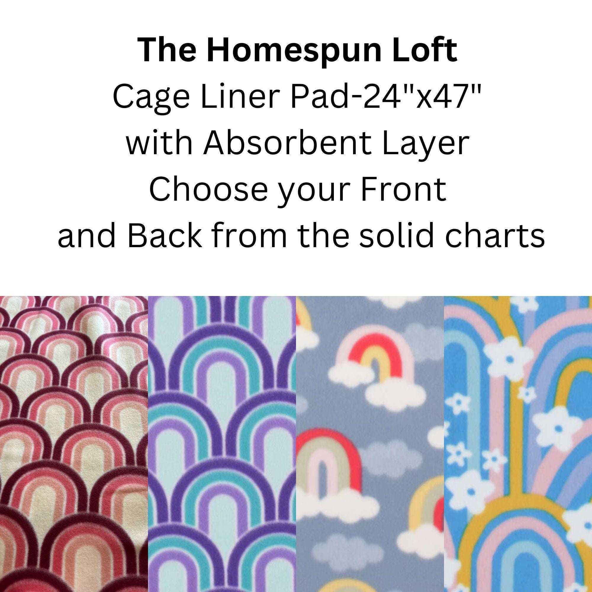 Rainbows Midwest Cage Liner Pad, 24x47, Absorbent, Made to Order