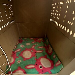 Small Crate Liner Pad, Travel Mat for Bunnies, Ready to Ship, Rabbit fleece image 2