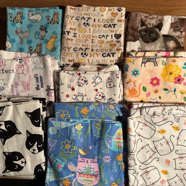 Cat Print Sets Standard/Queen Bed Pillowcase Pairs, Choose your Print, Ready to ship