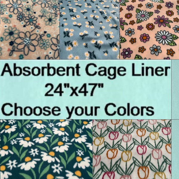 Floral Midwest Cage Liner Pad, 24x47, Absorbent, Made to Order