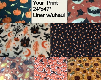 Halloween Fall Prints, Guinea Pig Liners, Midwest size 24x47 in, Uhaul Batting, Made to Order