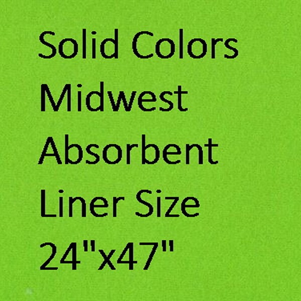 Midwest Cage Liner Pad, 24x47, Absorbent, Made to Order, Solid Color Fleece, Choose Your Colors