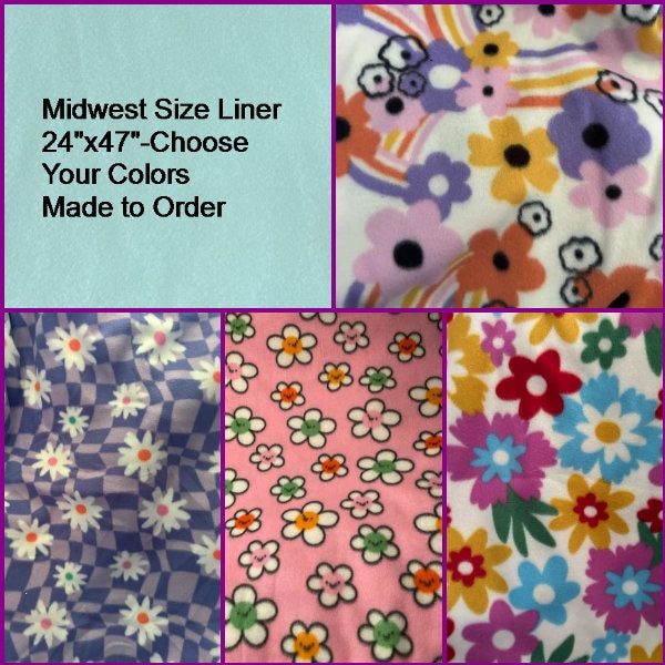 Floral Midwest Cage Liner Pad, 24x47, Absorbent, Made to Order
