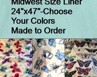 Butterfly Fleece Midwest Cage Liner Pad, Absorbent, Made to Order, Chose Your Colors