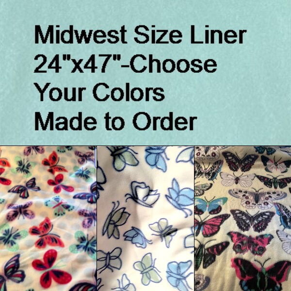 Butterfly Fleece Midwest Cage Liner Pad, Absorbent, Made to Order, Chose Your Colors