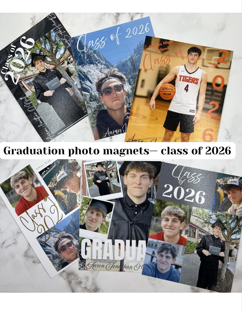 Custom Graduation Photo Magnet, Class of 2026, Senior Picture Magnet ...