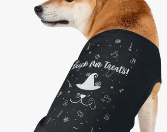 pet tank top, trick or treat dog shirt, trick or treat dog, dog lover gift, funny dog shirt, pet gift ideas, spooky pet, gift for dog lover