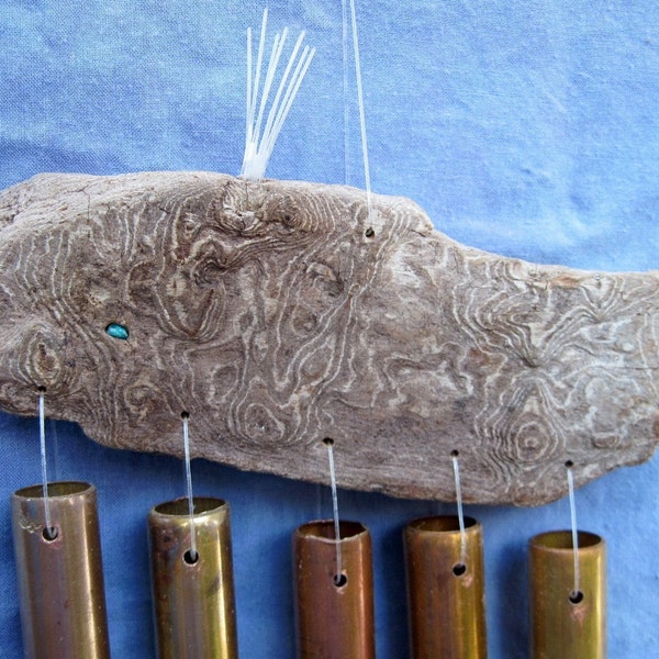 Whale Driftwood Copper Wind Chime