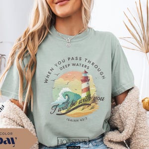 Christian Ocean Shirt, Coastal Sea Tshirt, Trendy Beachy Scripture Tee, Jesus Bible Verse Shirt, Faith Apparel Gift, Vintage Christian Tee