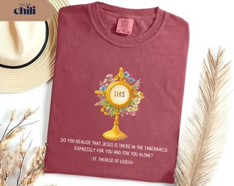 Comfort Colors Eucharistic Monstrance Shirt: Catholic Christian Gift Tee