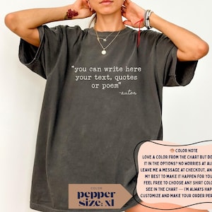 Comfort Colors Custom Text T-Shirt: Personalized Quote Short Sleeve Tee Bild 11