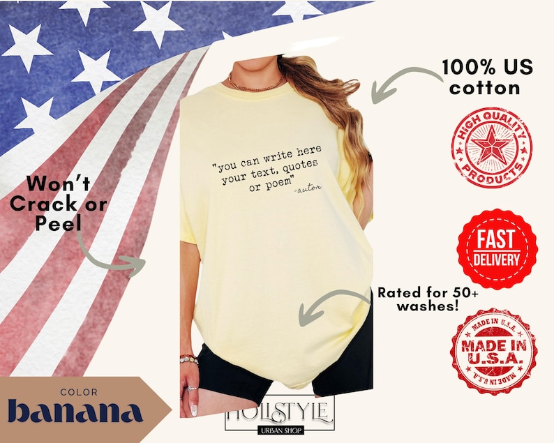 Comfort Colors Custom Text T-Shirt: Personalized Quote Short Sleeve Tee Bild 7