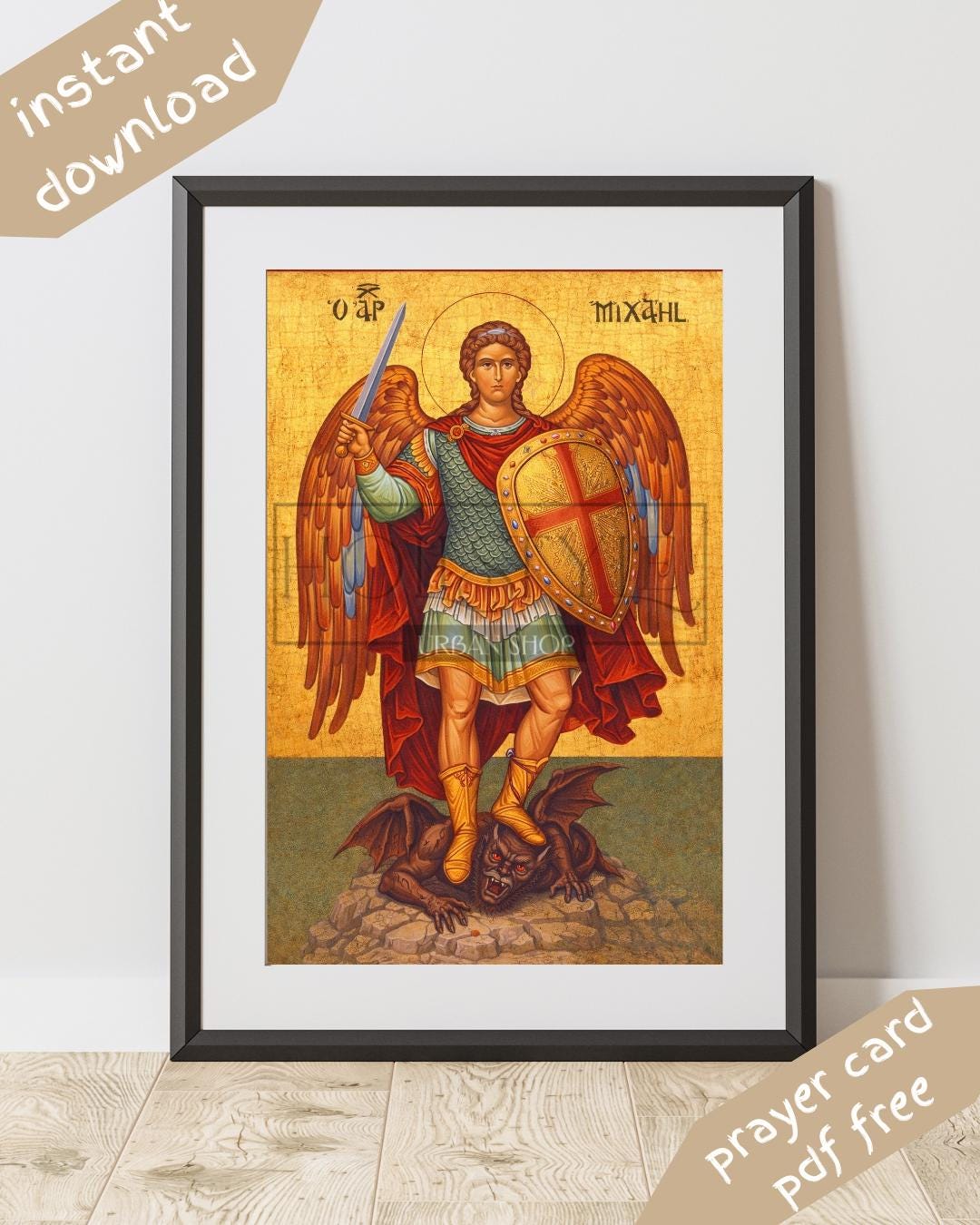 St Michael Archangel Catholic Wall Art Printable, Free Prayer Card PDF ...