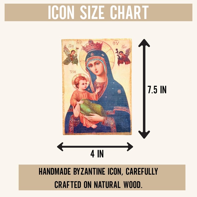 Handmade Our Lady of Perpetual Help Wood Icon, Byzantine Catholic Art ...