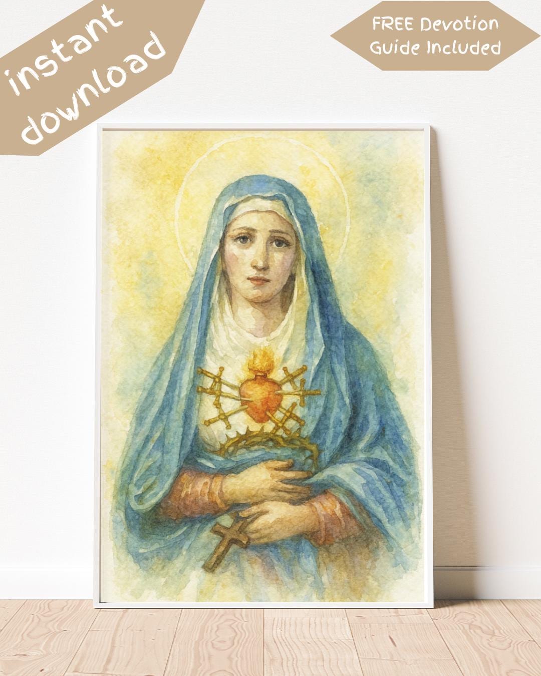 Our Lady of Sorrows Watercolor Print: Catholic Wall Art (digital ...
