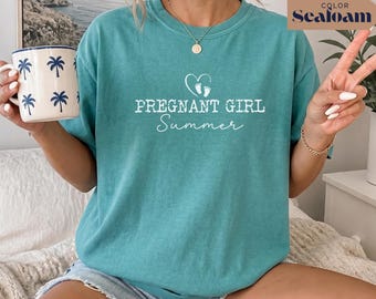 Comfort Colors Summer Pregnancy Announcement Shirt: Baby Reveal Tee, New Mom Gift