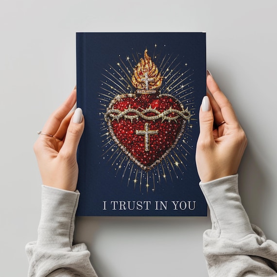 Personalized Catholic Prayer Journal: Sacred Heart of Jesus Notebook Gift with Custom Name